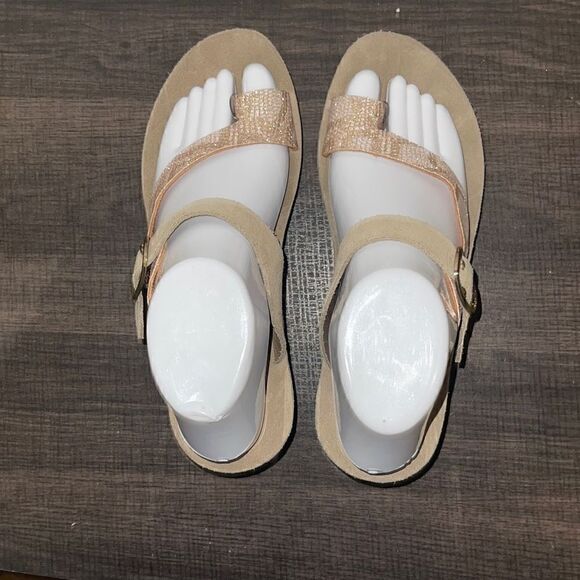 Fantasy Sandals Leather Buckle Slide Sandals, Size 38 - Picture 2 of 8